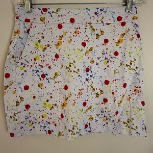 Crazy Larry skort retro 80s paint splatter pattern SZ 10